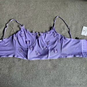 Windsor Mesh Corset Butterfly Top, Purple